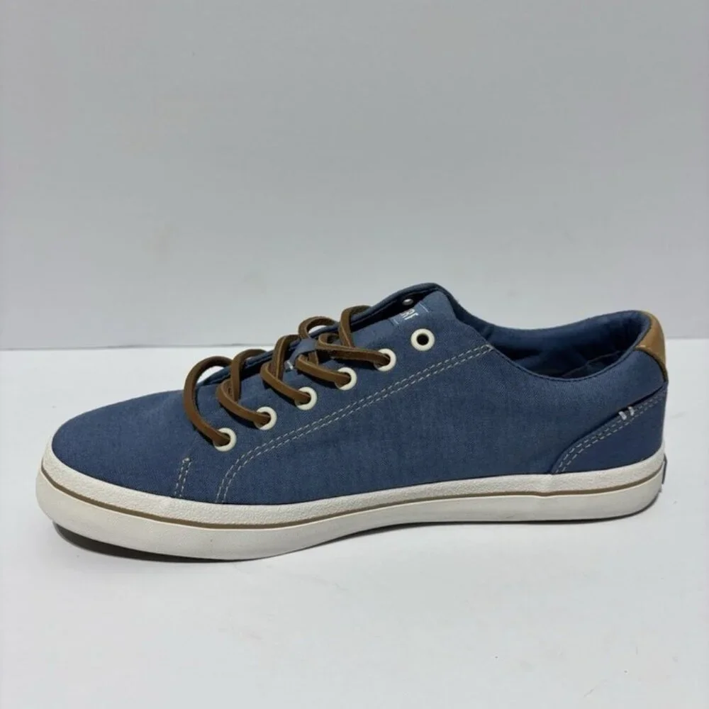 Sperry Men’s Striper LTT Linen Blue Canvas Sneakers, Size 6 M